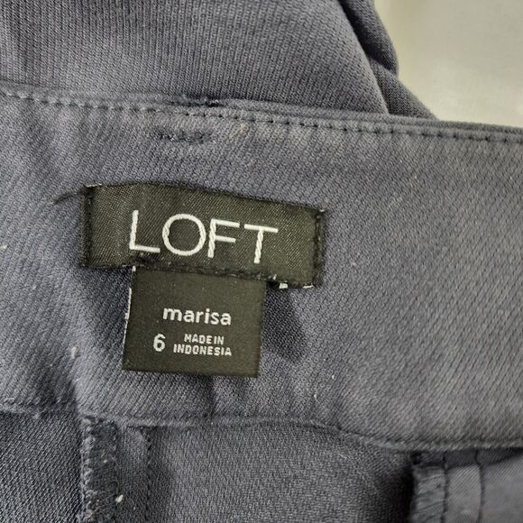 Ann Taylor Loft Womens Pants Size 6 Blue Marisa Skinny Fit Ankle Slacks Trousers - Picture 7 of 8